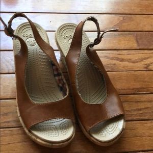 Crocs cork wedge sandals